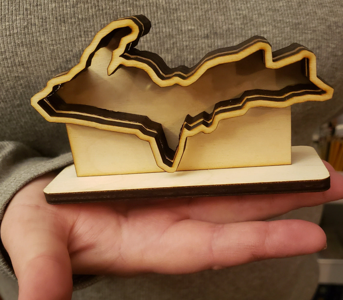 Upper Peninsula of Michigan Sea Glass Display, Small