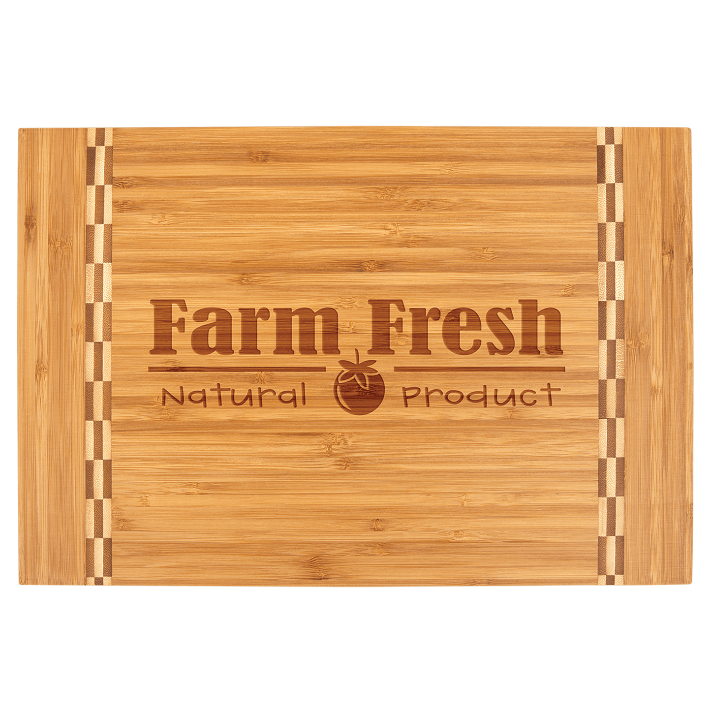 Monogrammed Bamboo Cutting Board with Butcher Block Inlay, 15" x 10 1/4"