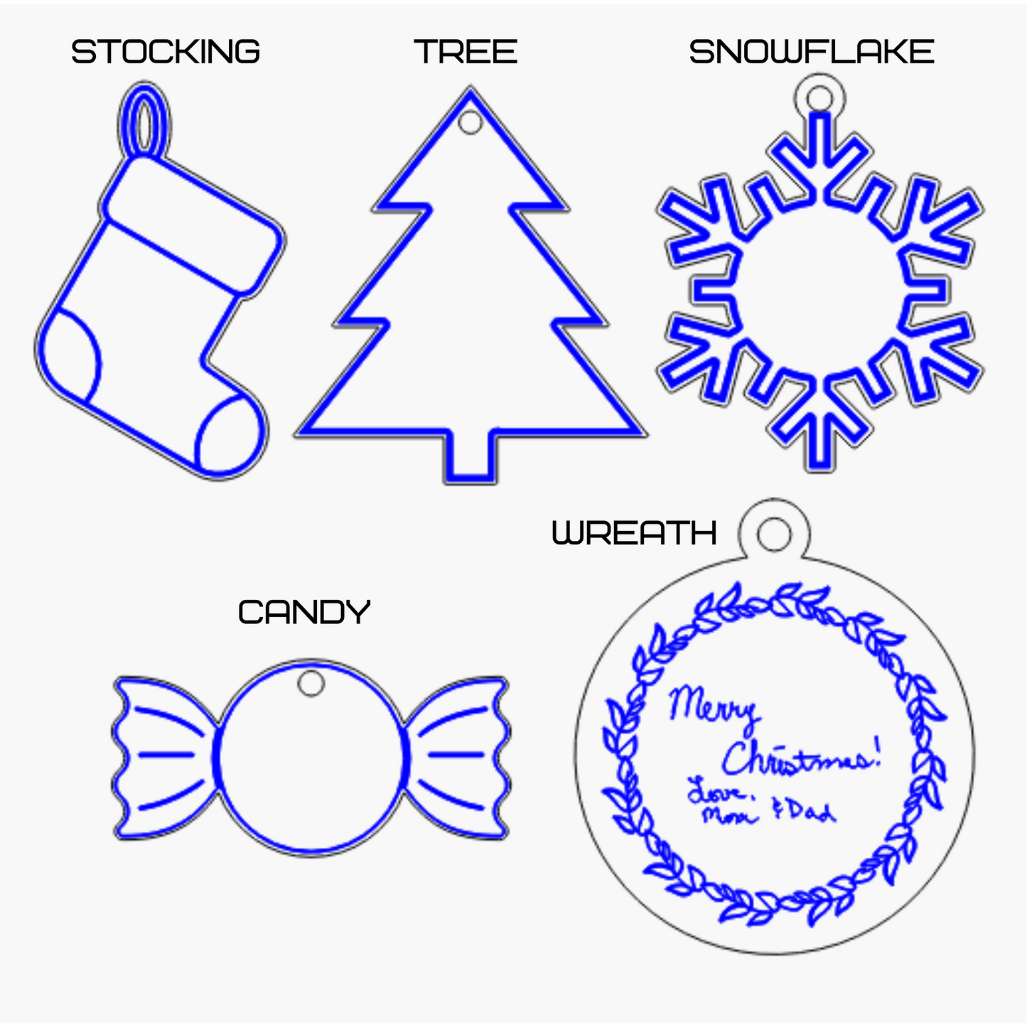 Handwritten Note Acrylic Ornament, 4-inch, choose your shape