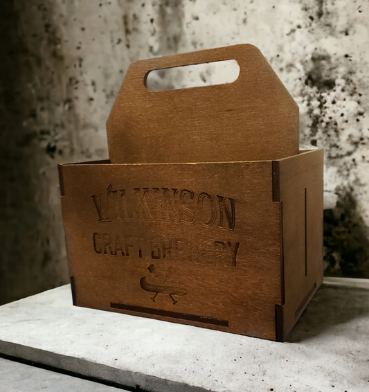 Personalized Beer Bottle Caddy, holds 6 bottles, choose your design