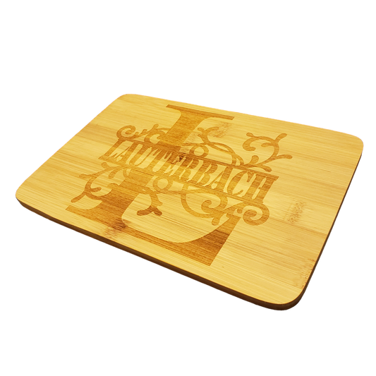 Monogrammed Mini Bamboo Cutting Board, 6 x 9 inches