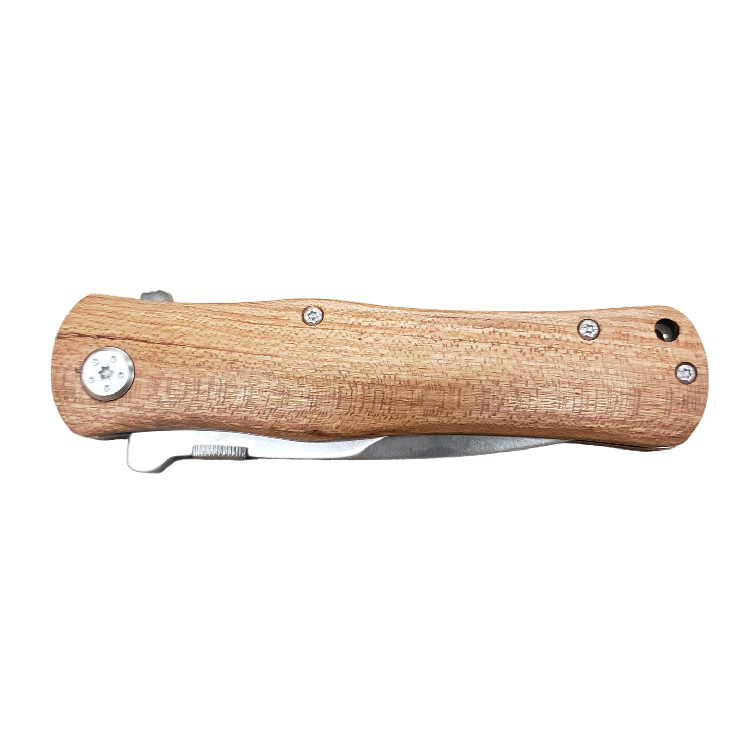 Personalized 4 1/2" Wood Handle Folding Pocket Knife