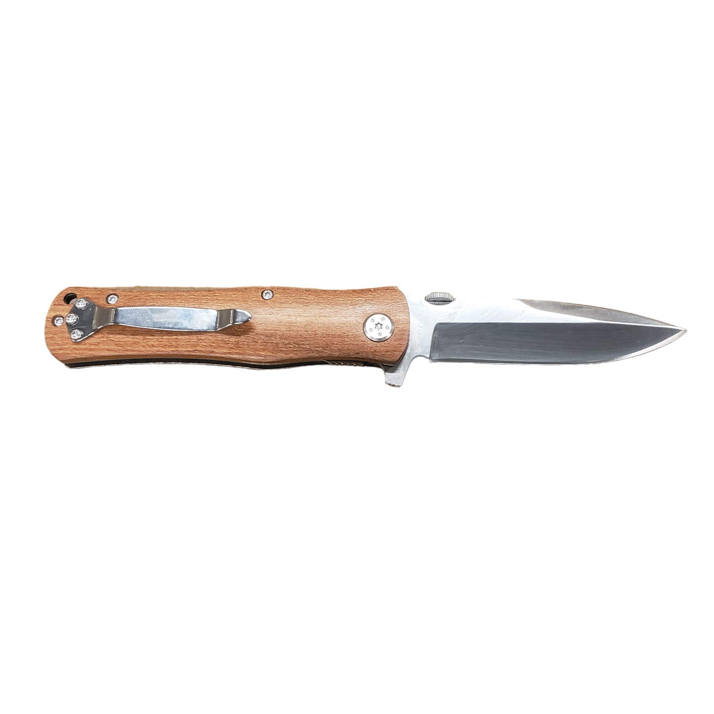 Personalized 4 1/2" Wood Handle Folding Pocket Knife