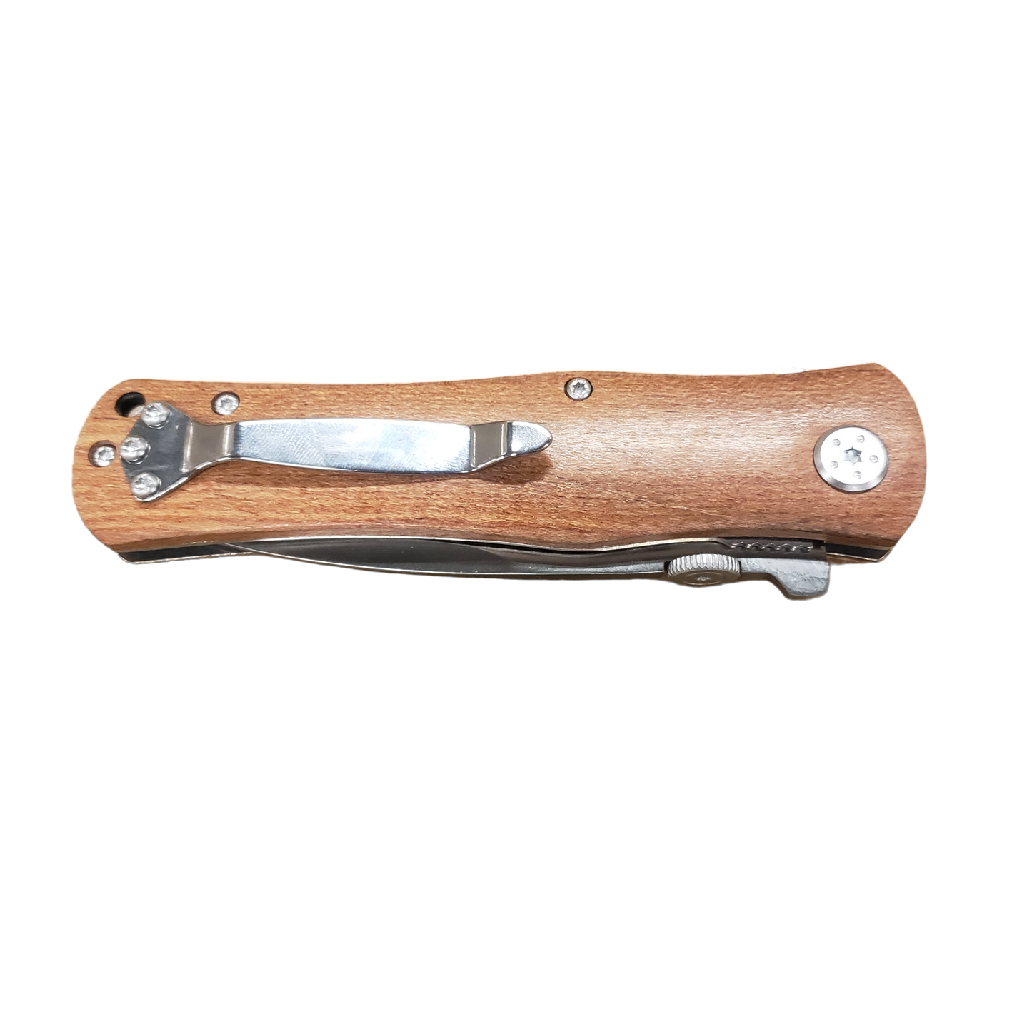 Personalized 4 1/2" Wood Handle Folding Pocket Knife