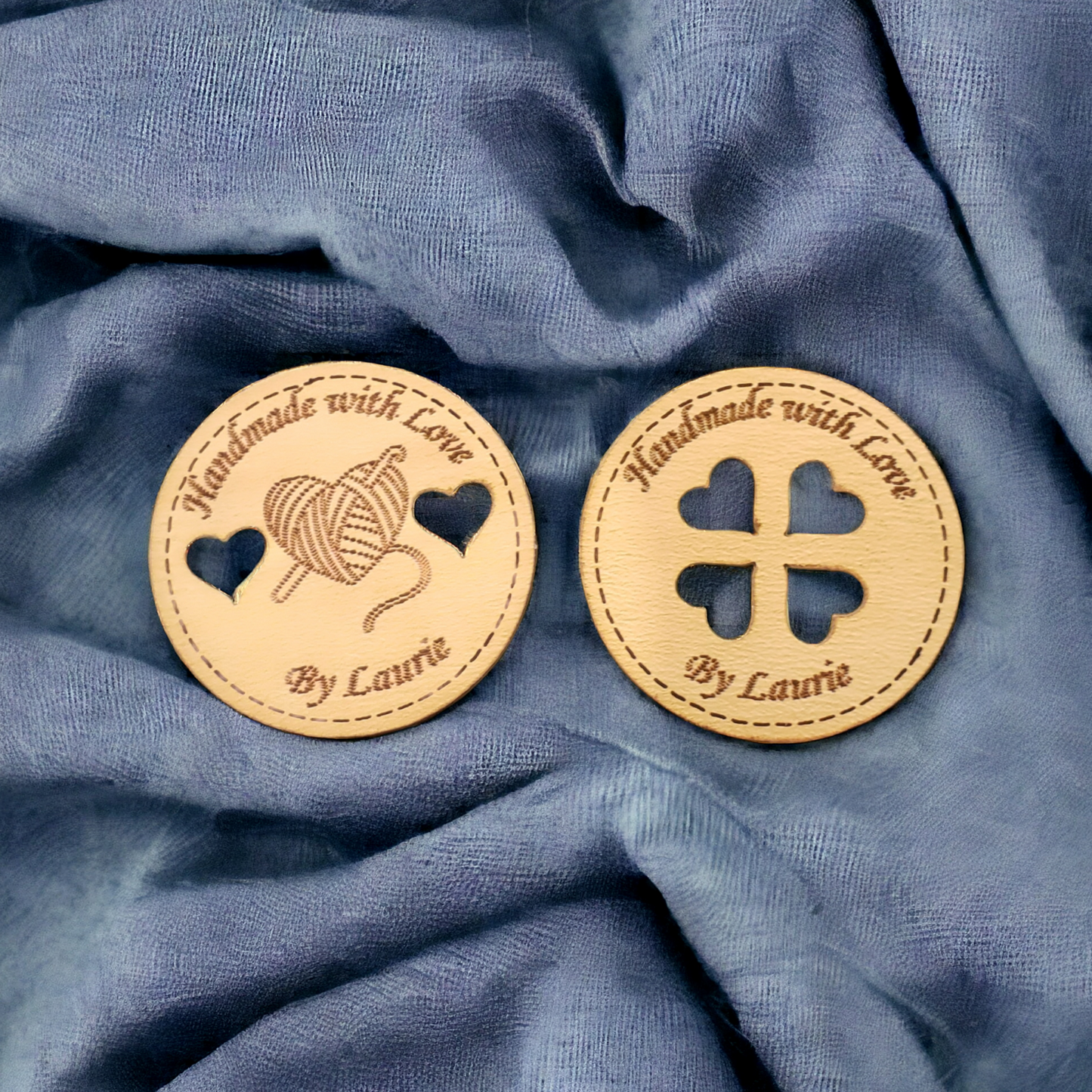 Personalized Handmade with Love Buttons Set for Clothing Labels Gift for Mother Grandma Knitting Crocheting Lovers