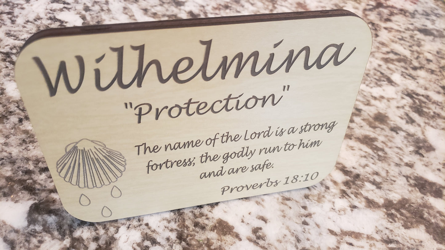 Baptism Plaque 5x7in - includes wall hanger and table stand